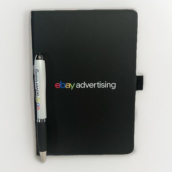 eBay Journal Notebook Black with eBay Ballpoint Pen eBay Advertising Reseller - Picture 2 of 5